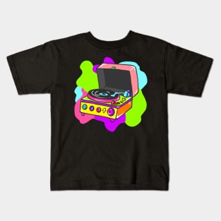 Neon Hippy 80s 90s Costume Retro Vintage Kids T-Shirt